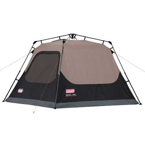 Coleman 4-Person Cabin Camping Tent with Instant Setup， 1 Room， Gray