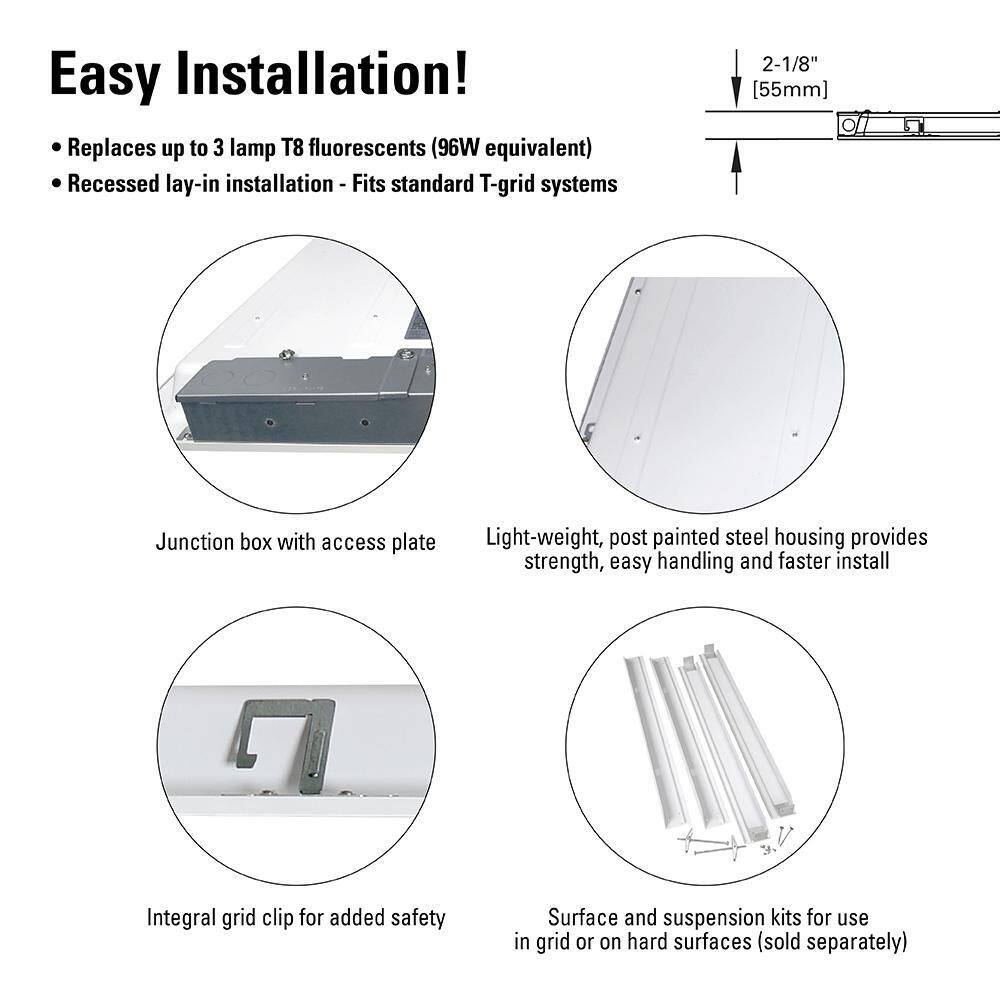 Metalux 2 ft. x 4 ft. 4500 Lumens Integrated LED Flat Panel Light 4000K 24CGFP4540C