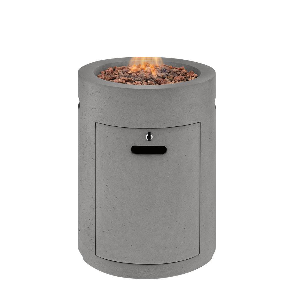 Hampton Bay Pendra 19.5 in. x 26 in. Round Concrete Gas Fire Column FP20306