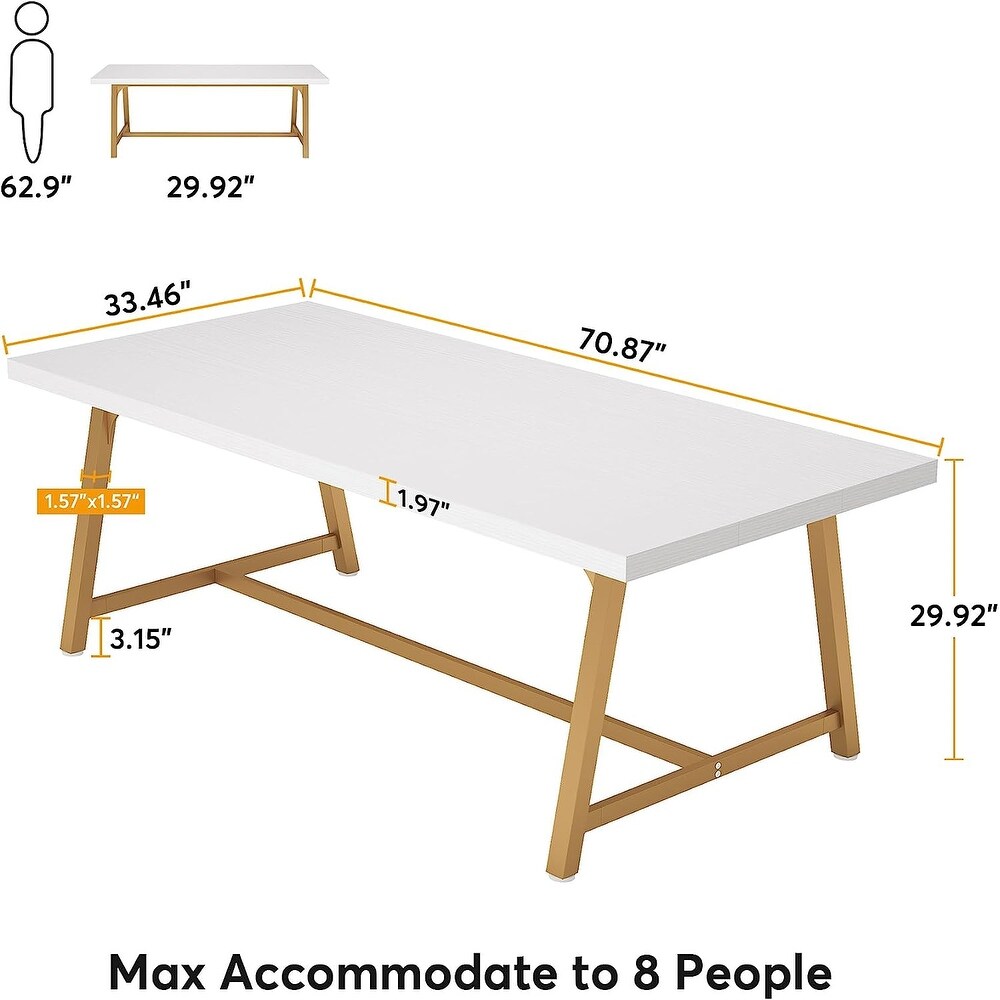 Dining Table for 8 People  70.87 inch Rectangular Wood Kitchen Table   33.46\