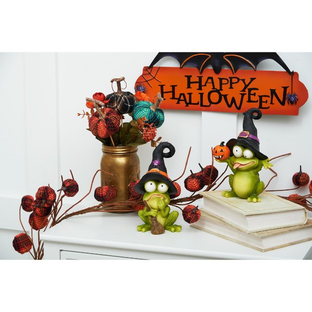 Gallerie Ii Frog With Witch Hat Halloween Figure Decoration