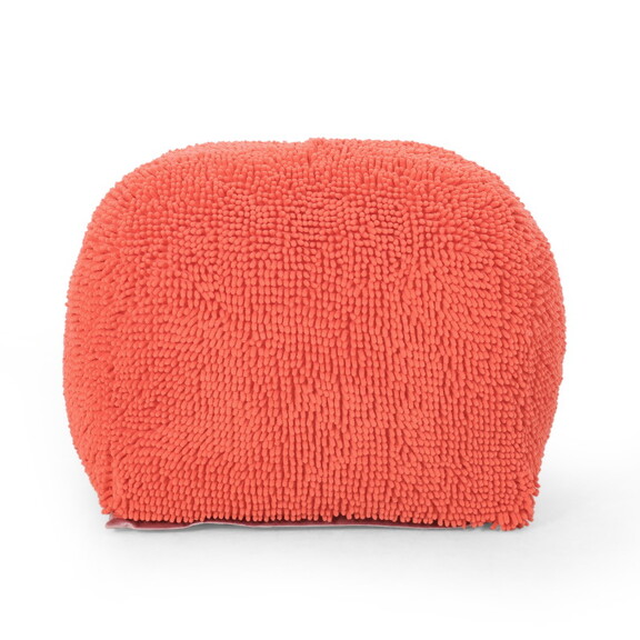 Moloney Modern Microfiber Chenille Square Pouf  Co...