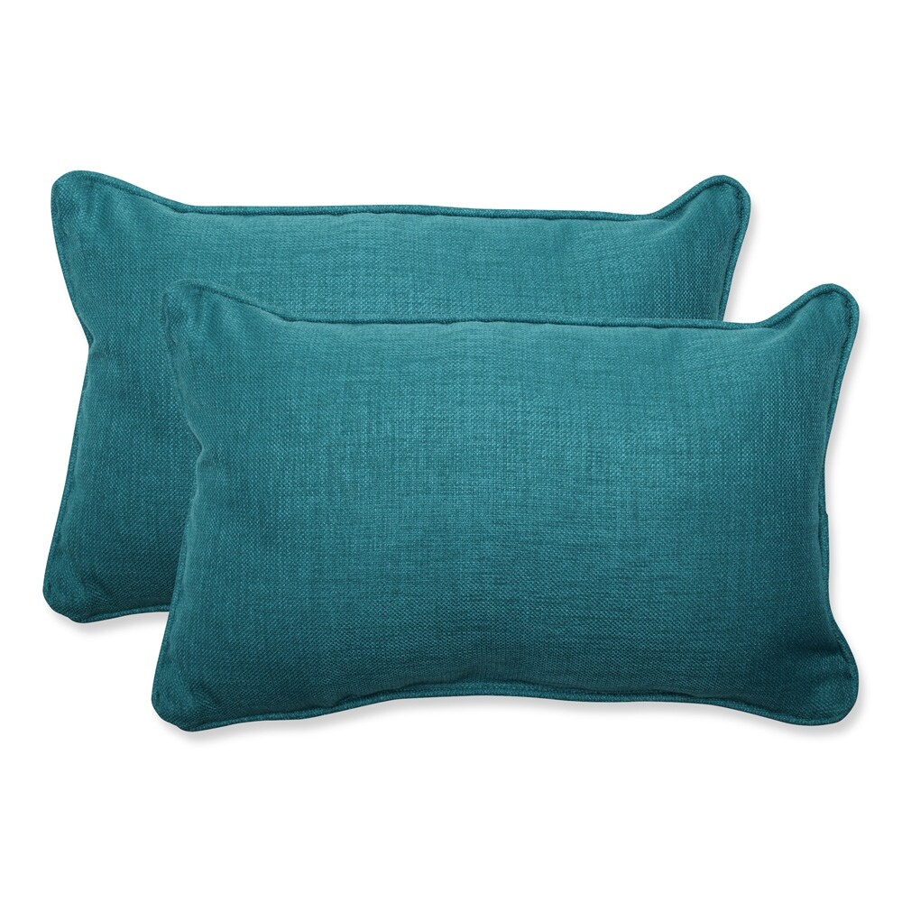 Pillow Perfect Outdoor Teal Rectangular Throw Pillow (Set of 2)