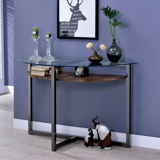 Regivea Open Shelf Sofa Table Black Chrome Mibasics