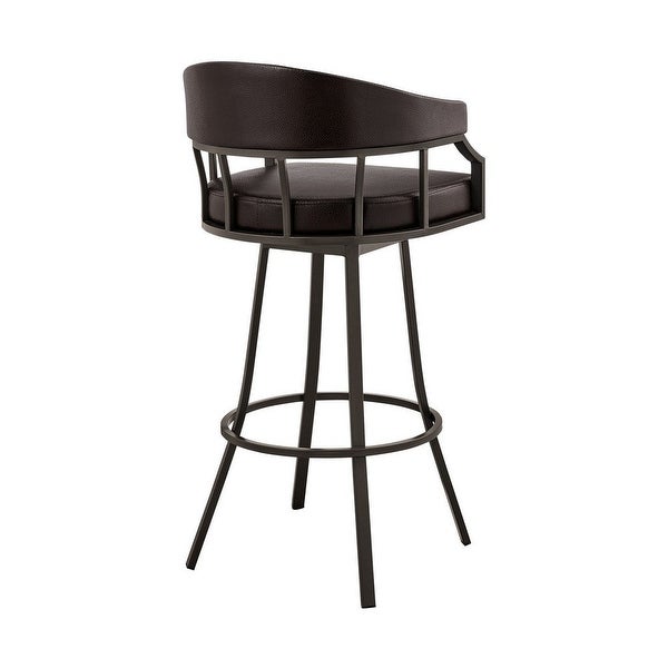 Mayla 26 Inch Swivel Counter Stool， Black Flared Legs - 36 H x 21 W x 21 L Inches