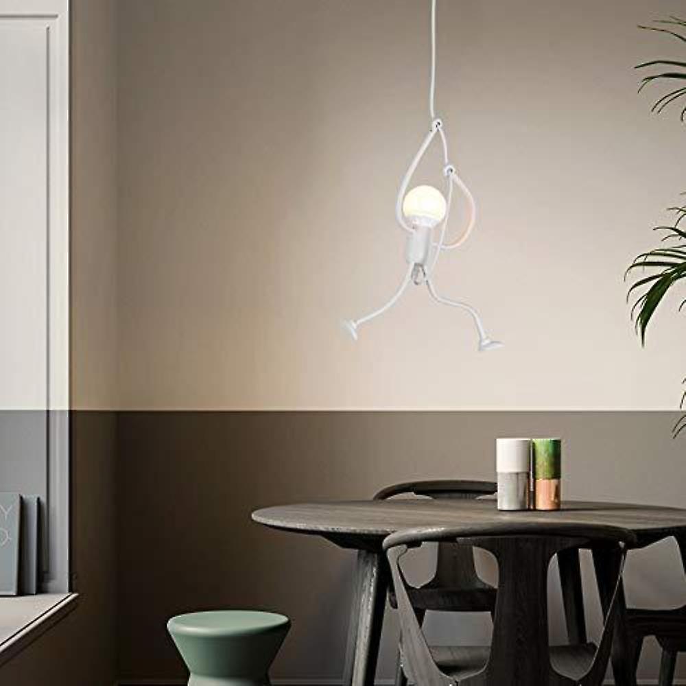 White modern creative Ceiling Lights iron man cartoon design