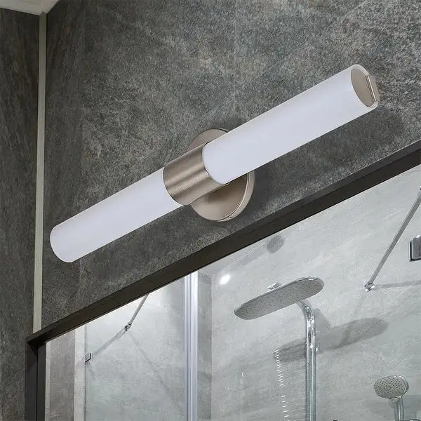 Cylinder LED bathroom and vanity light mount with transulucent acrylic 18W