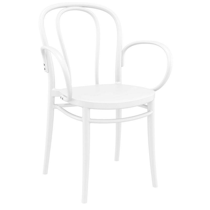 33.5 White Stackable Patio XL Dining Armchair