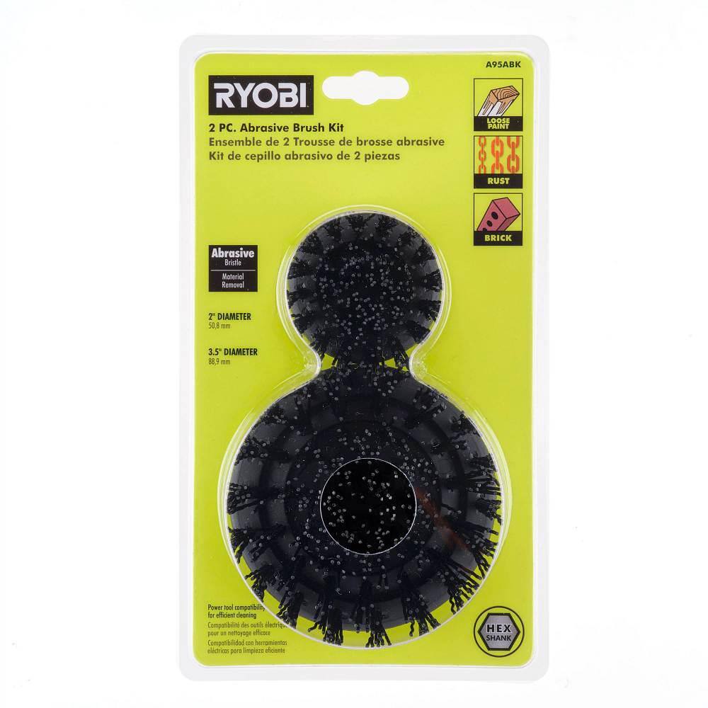 RYOBI 2-Piece Abrasive Brush Kit for RYOBI P4400 Scrubber Tool A95ABK