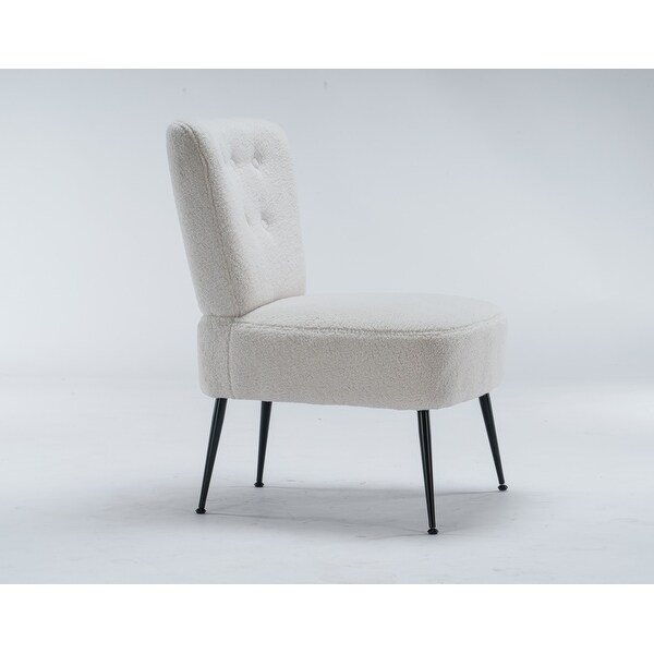 Tufted back farmhouse slipper chair accent chair