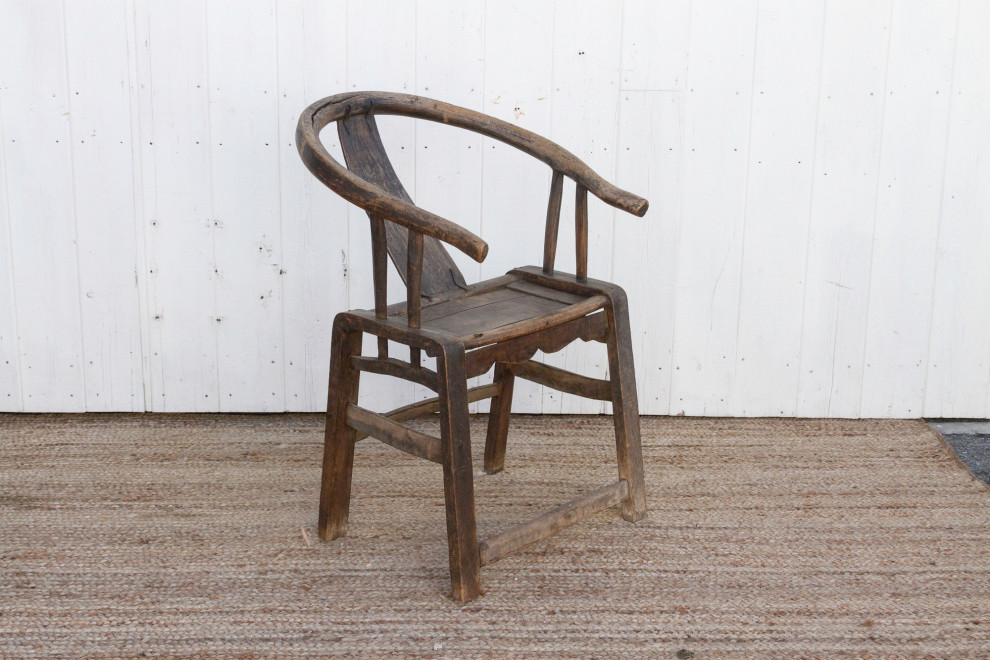 Primitive 18th Century Horseshoe Chair   Asian   Armchairs And Accent Chairs   by De cor  Houzz