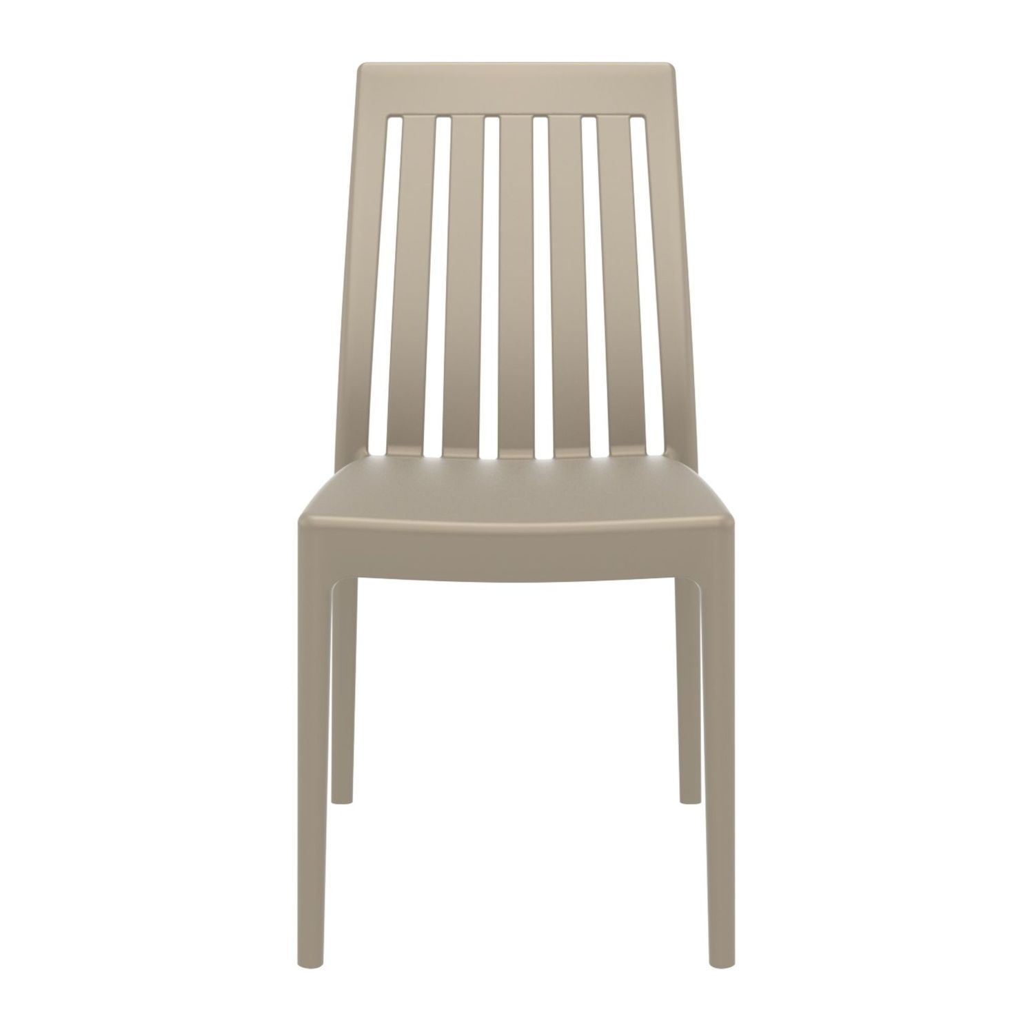 35 Taupe Brown High Back Stackable Outdoor Patio Dining Chair