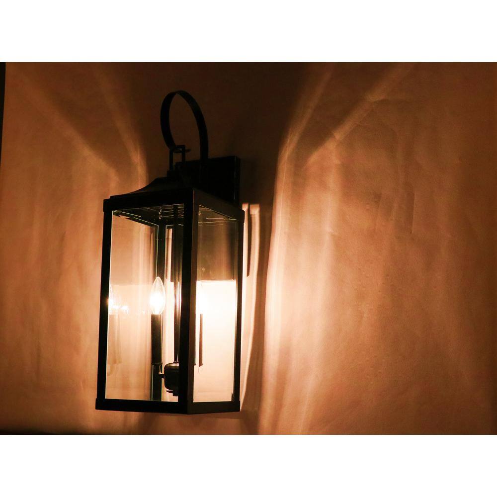 2-Light Imperial Black Outdoor Wall Lantern Sconce EL180708-MW