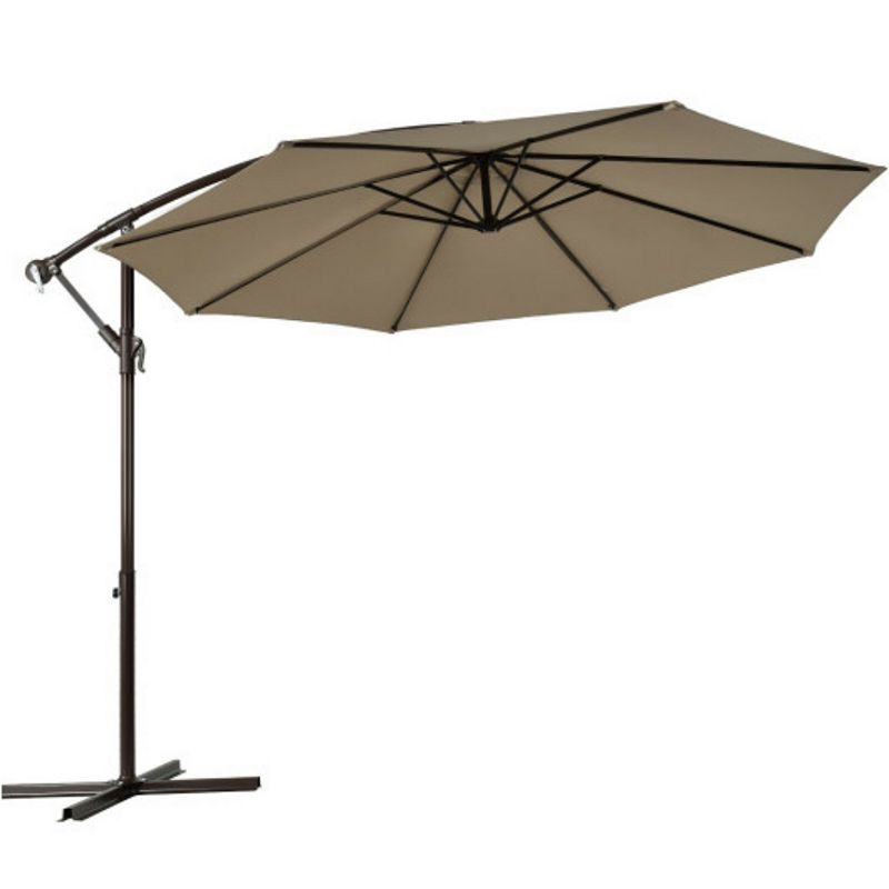 10 Feet Patio Outdoor Sunshade Hanging Umbrella without Weight Base