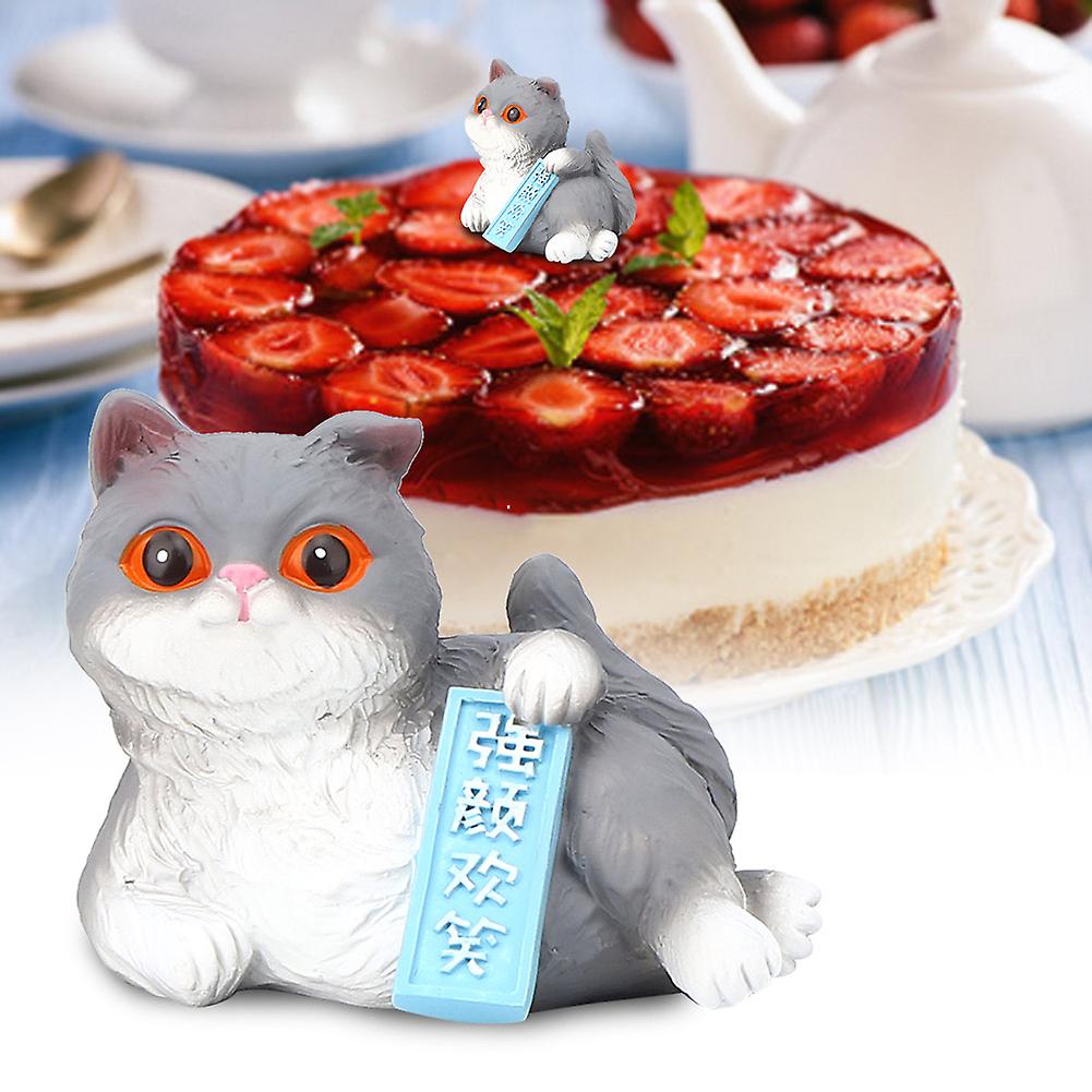 Mini Simulation Cartoon Cat Animal Model Figures Gift for Cake Decor Car Ornaments