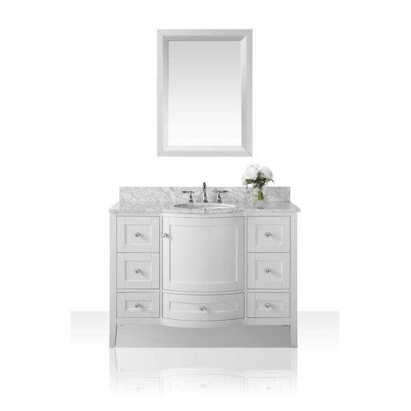 Lauren White 48-Inch Vanity Console with Mirror