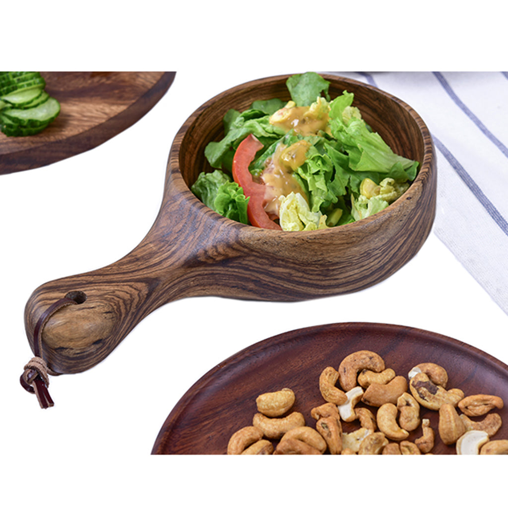 Natural Wood Salad Serving Bowl Handmade Tableware