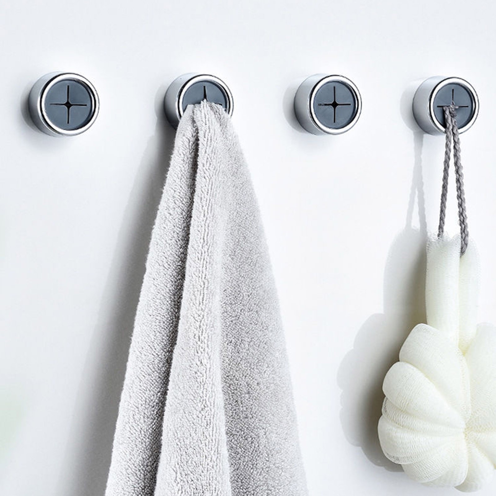 lystmrge Closet Rod Extender Hanging Hanging Dish Towel Holder Window Suction Cups for Lights 3PC Kitchen Bathroom Holder Self Adhesive Wall Dish Towel Hook Round Wall