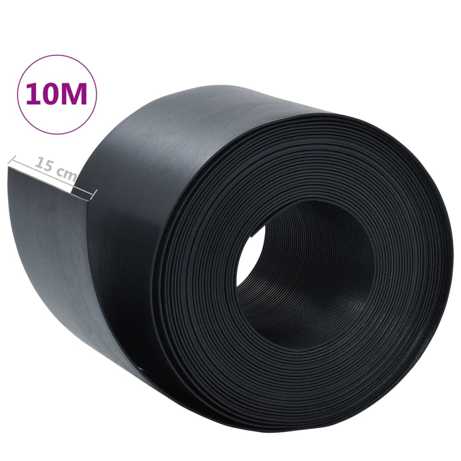 Garden Edging Black 393.7" 5.9" PE