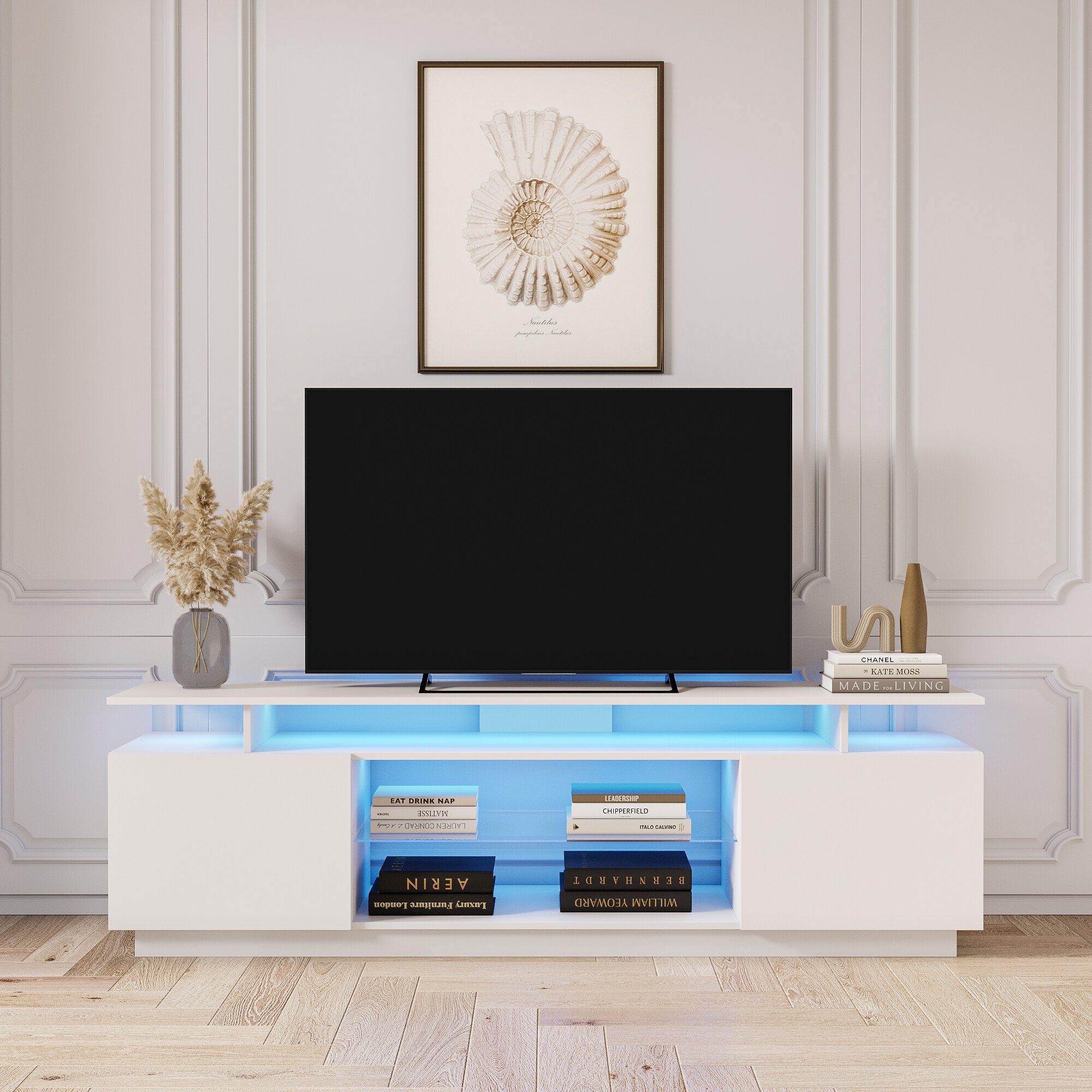 80 Inch TV Stands， Media Console Entertainment Center Television Table