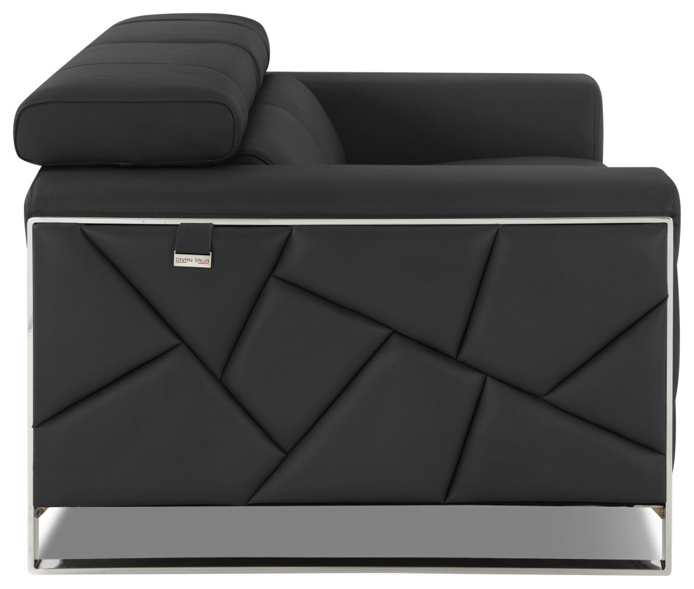 Trento Genuine Italian Leather Modern Loveseat   Contemporary   Loveseats   by Luxuriant Furniture  Houzz