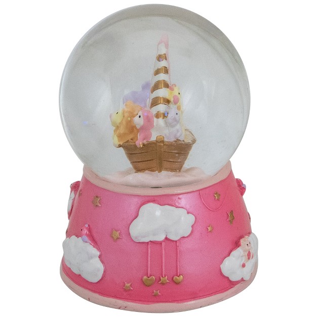 Children x27 s Pink Sleepy Time Musical Snow Globe