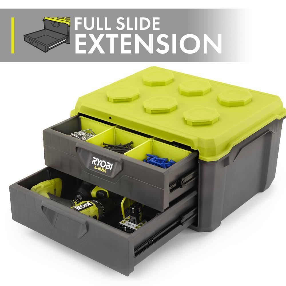 RYOBI LINK 2-Drawer Tool Box with 2-Drawer Divider STM301-STM308