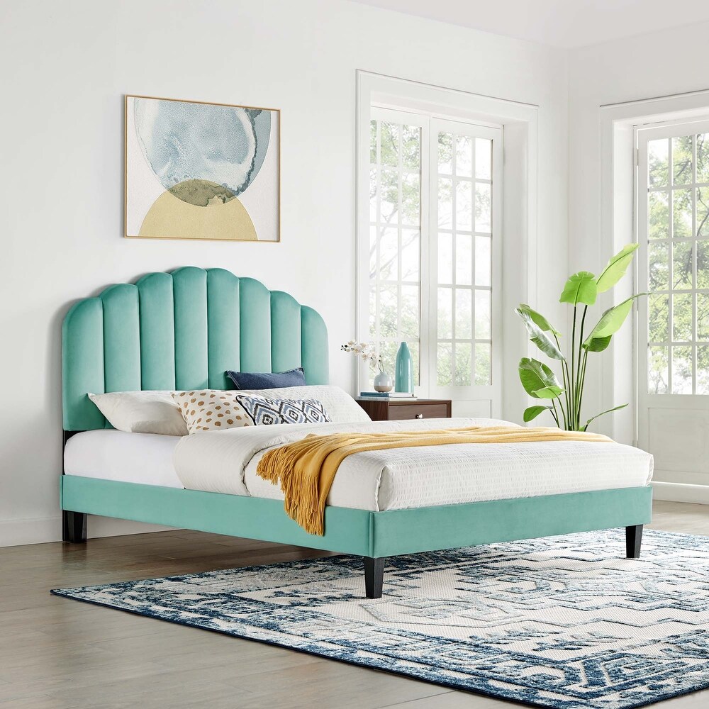 Daisy Performance Velvet Twin Platform Bed