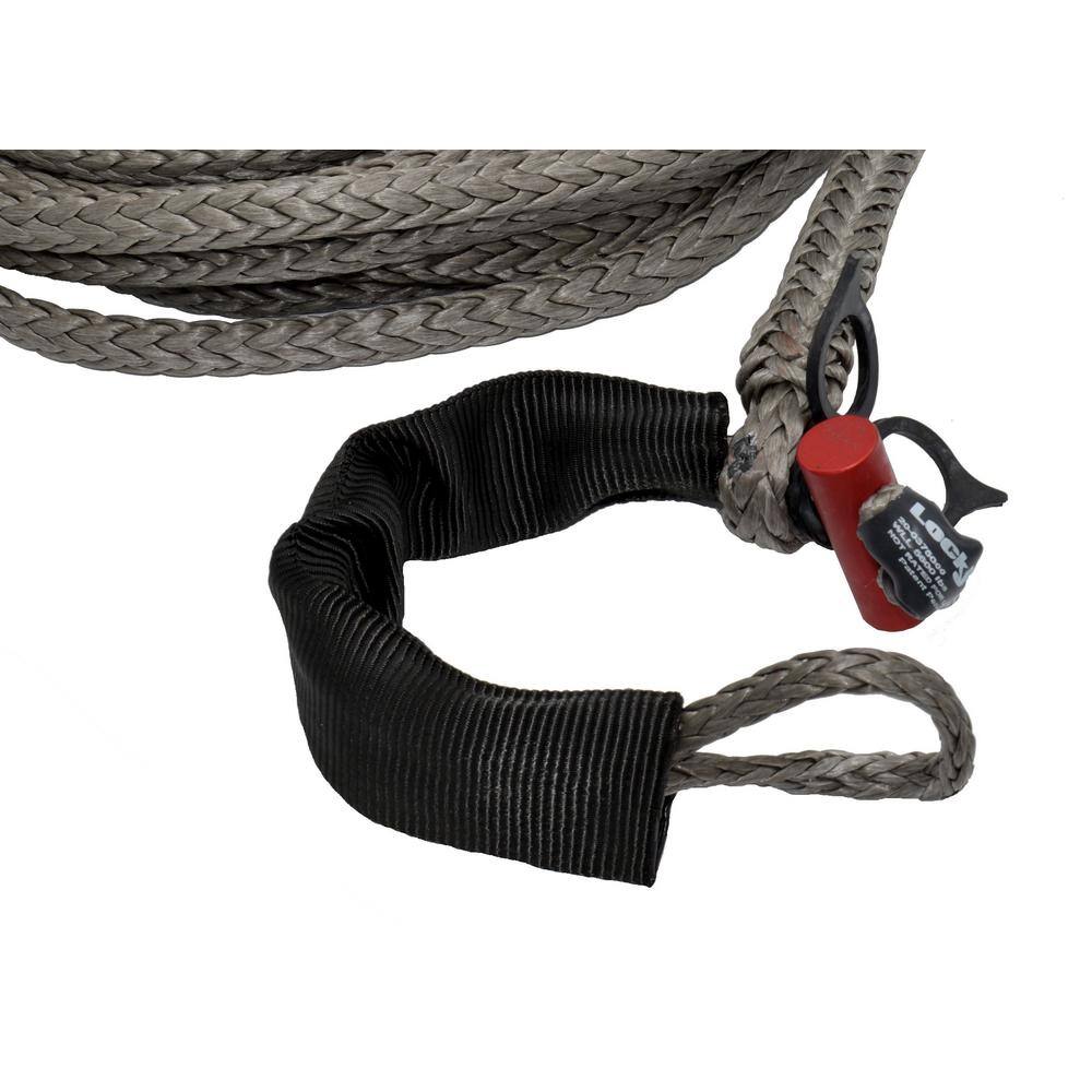 LockJaw 38 in. x 100 ft. 6600 lbs. WLL Synthetic Winch Rope Line with Integrated Shackle 20-0375100