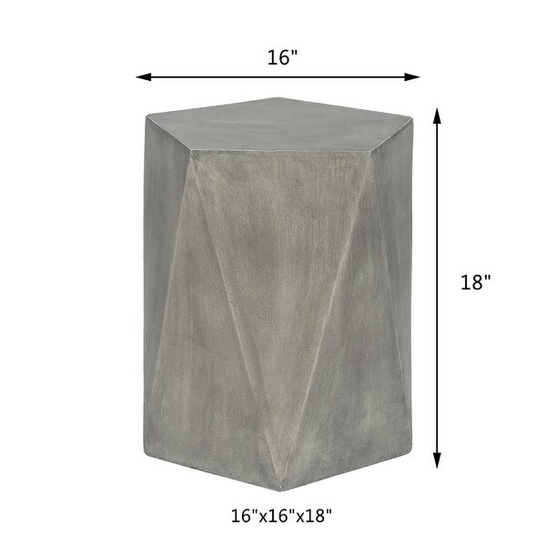 Adeco Modern Concrete Indoor Outdoor Hexagon Side Table