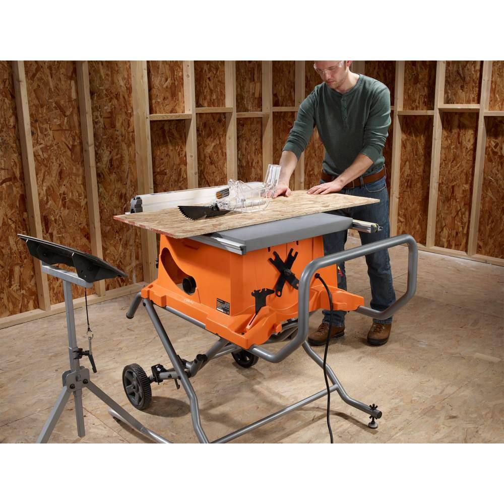 RIDGID 15 Amp 10 in. Portable Pro Jobsite Table Saw (2-Pack) with Rolling Stands R4514-2