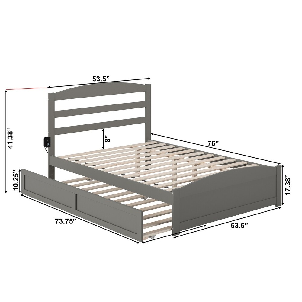 Warren Platform Bed with Footboard and Twin Trundle