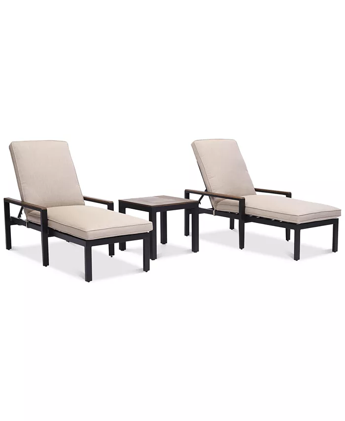 Agio CLOSEOUT! Stockholm Outdoor 3-Pc. Chaise Set (2 Chaise Lounge and End Table) with outdoor Cushions