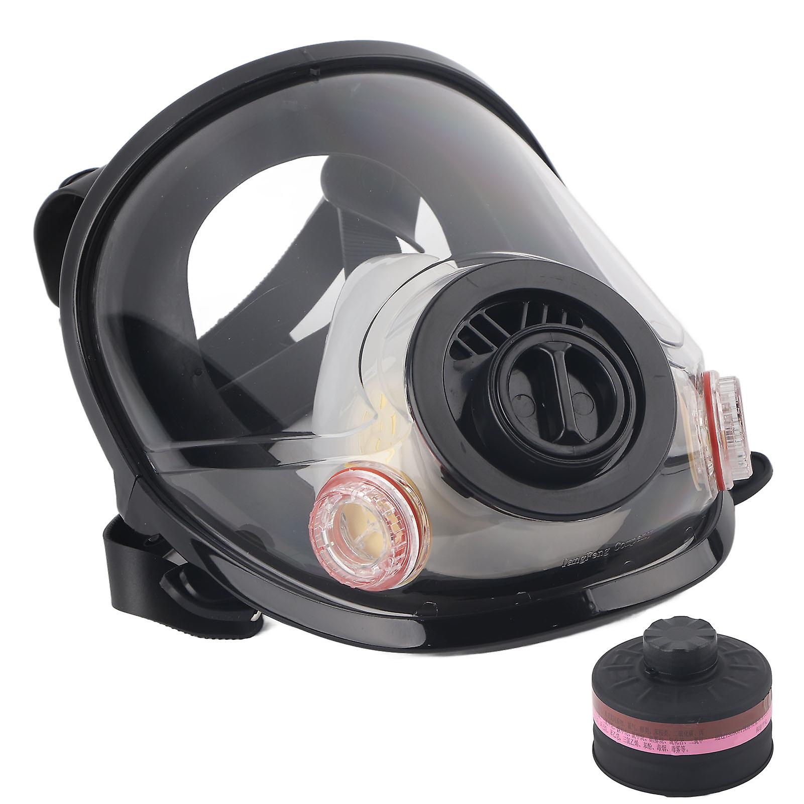 Silicone Full Face Facepiece Respirator Gas Masks With Round Filter Box For Dust Painting Spray