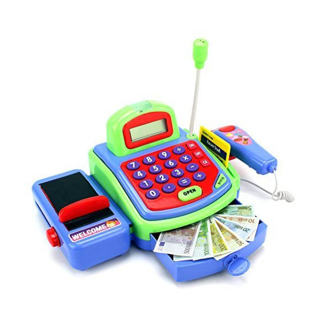 Durable Pretend Play Electronic Cash Register Toy for Kids | Educational Toys Gifts Toddlers with Realistic Actions and Sounds