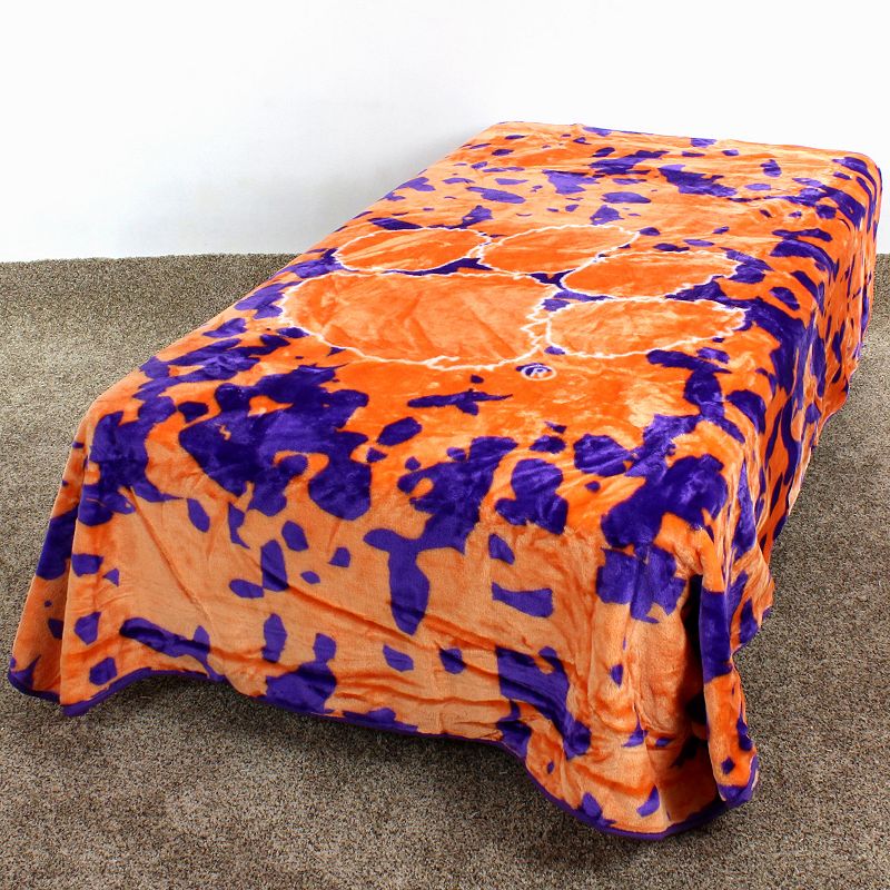 College Covers Clemson Tigers Raschel Throw Blanket