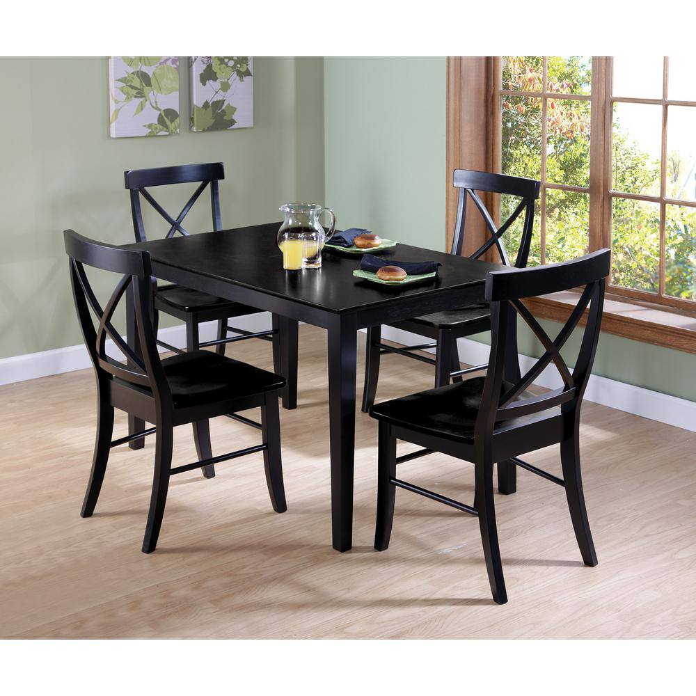 International Concepts Black Solid Wood Dining Table K46-3048-30S