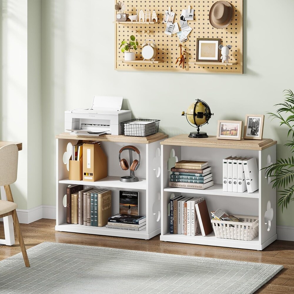 3 Tiers Bookshelf for Small Space  White Wooden Bookshelves