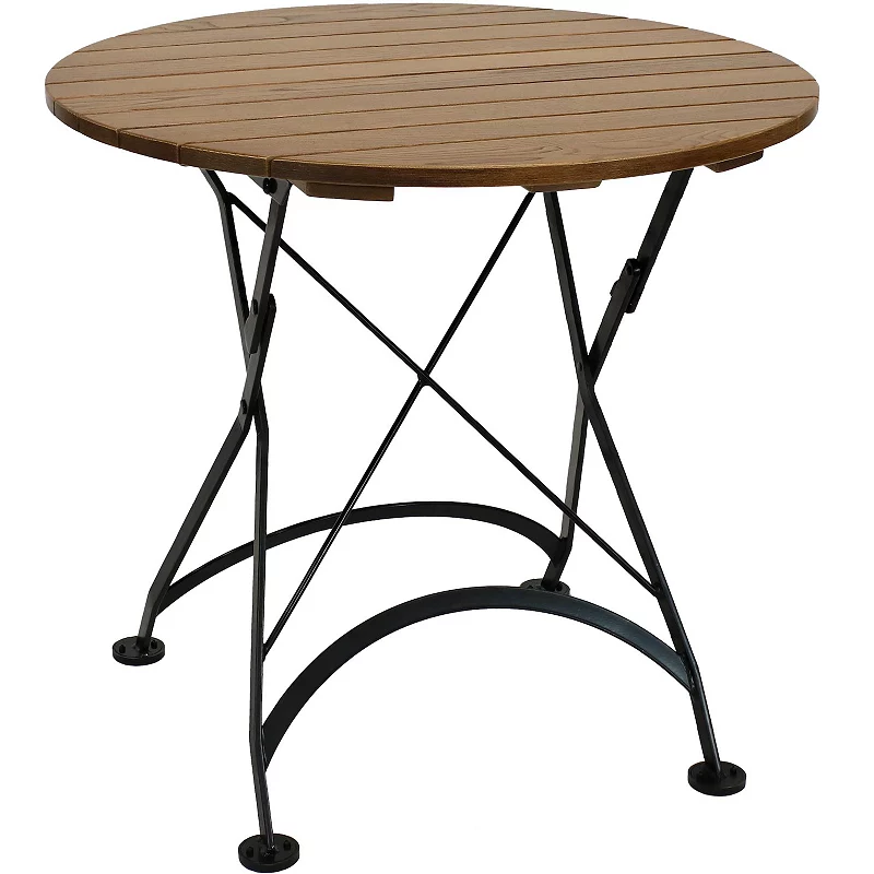 Sunnydaze 32 in European Chestnut Wood Folding Round Patio Bistro Table