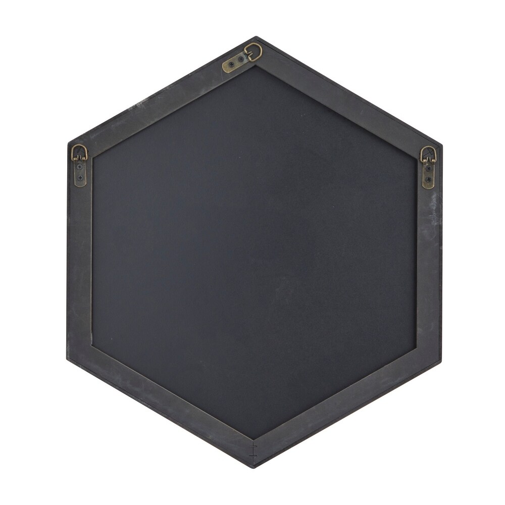 Contemporary Hexagon Wood Wall Mirror   Multiple Finishes and Sizes