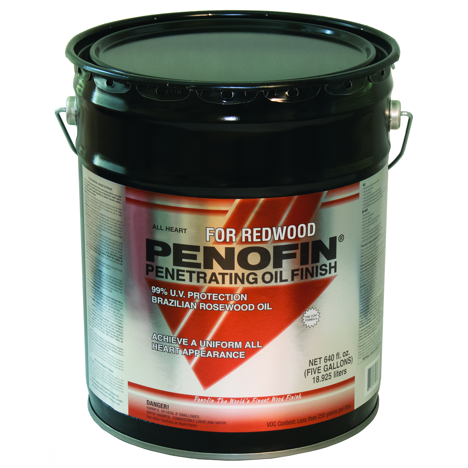 Penofin All Heart Transparent Redwood Oil-Based Penetrating Wood Stain 5 gal