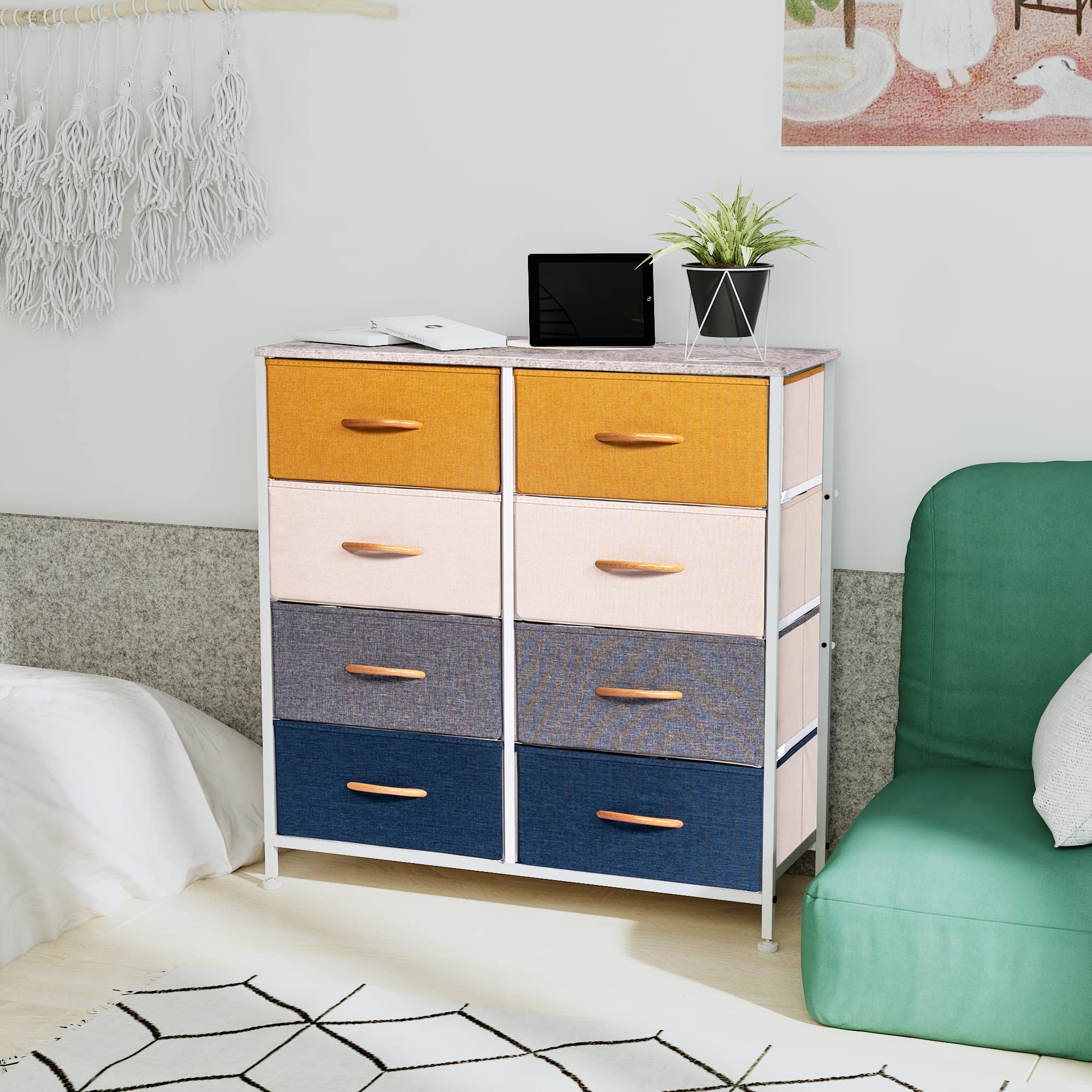 Prime Garden 8 Drawer Dresser Storage Tower Chest,Multiple Colors