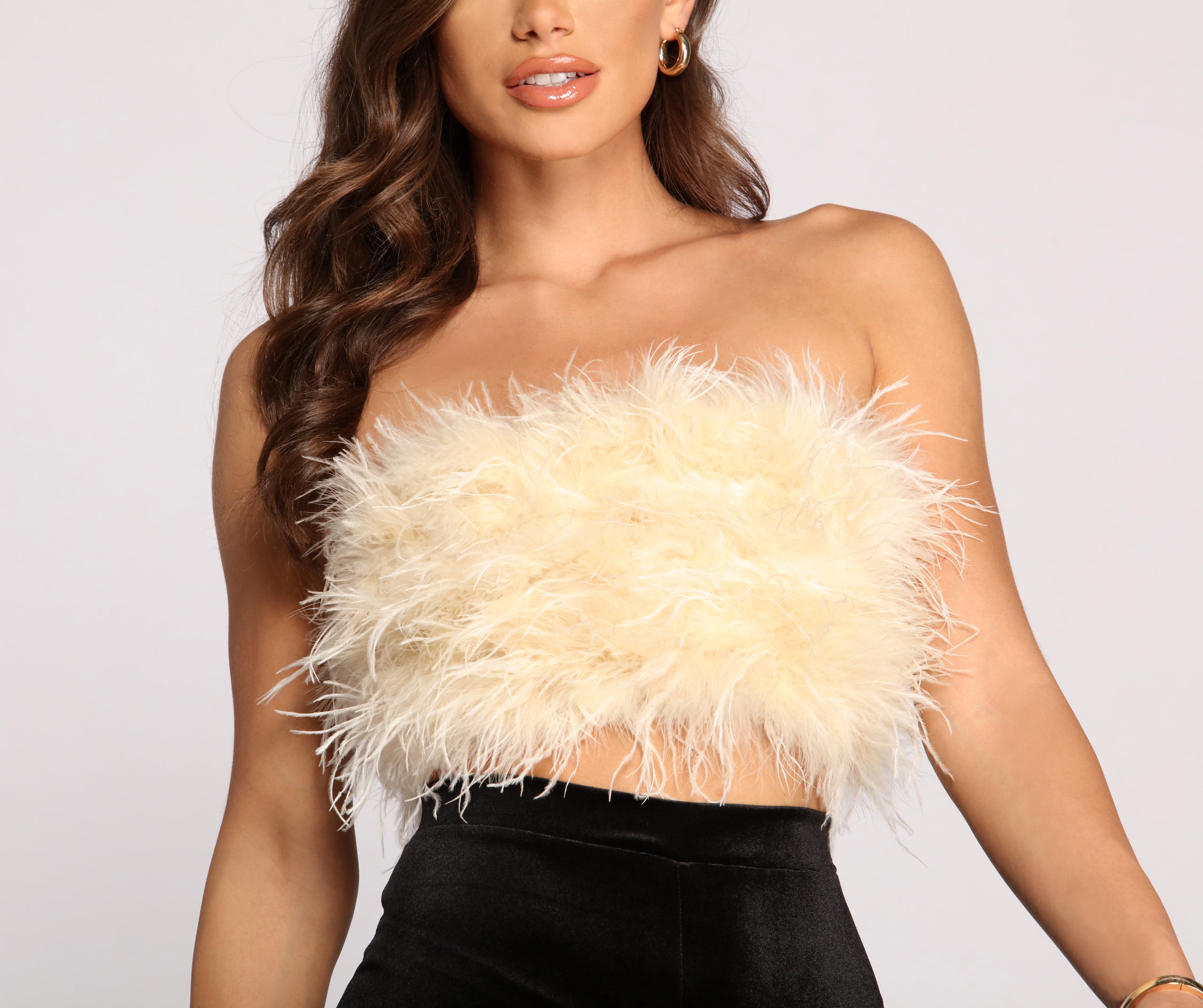 So Extra Feathered Tube Top