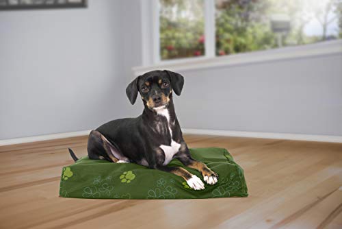 FurHaven Pet Dog Bed | Deluxe Orthopedic Polycanvas Indoor/Outdoor Garden Pet Bed for Dogs and Cats， Jungle Green， Small