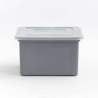 IRIS 8.5-Gal. Snap Tight Plastic File Organizer Storage Box Gray with Clear Lid 3 Pack 500166