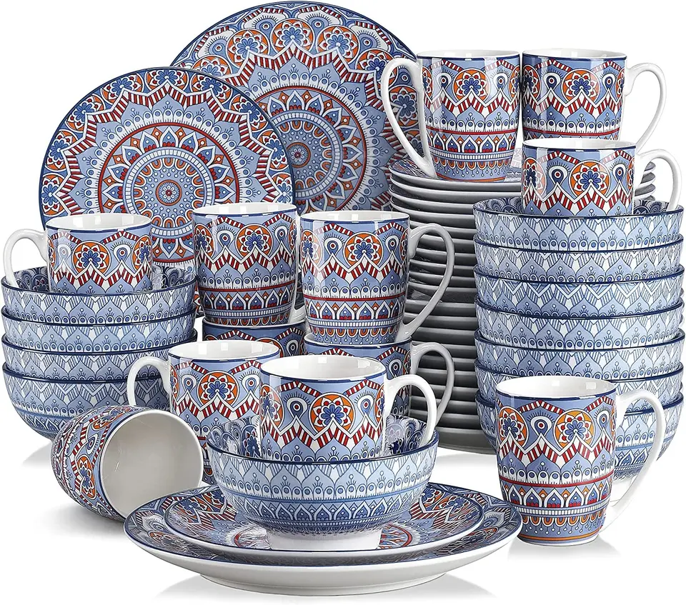 58pcs deluxe ceramic tableware set