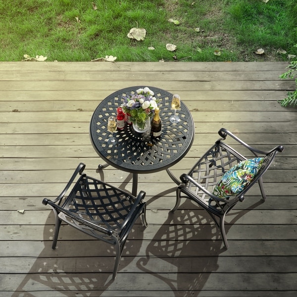 NUU Garden Outdoor 3 Pieces Cast Aluminum Bistro Set