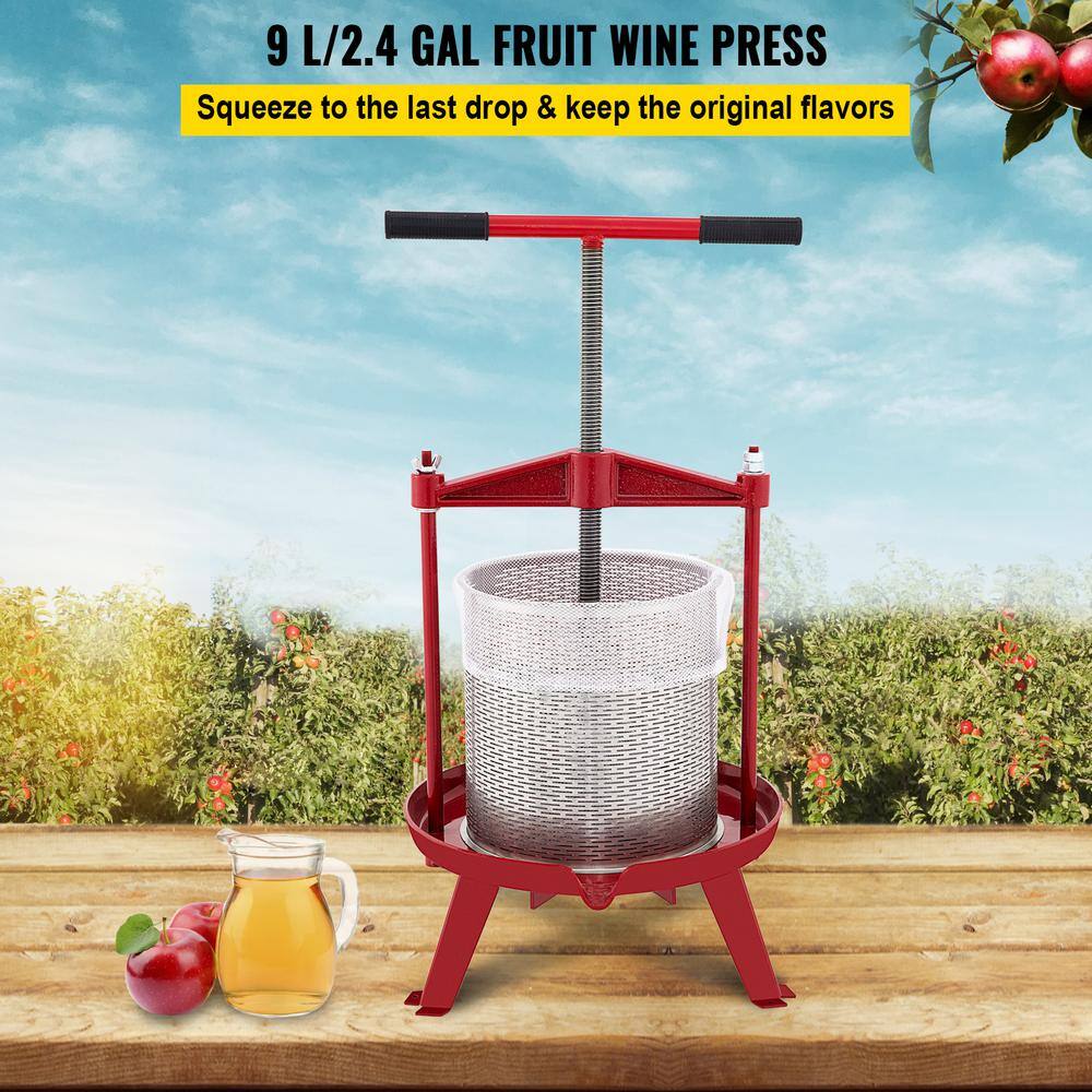 VEVOR Fruit Wine Press 2.4 Gal. Cast Iron Manual Grape Presser for Wine Making Cider Tincture Vegetables Honey Olive Oil Press BXGGJYZJBDD9LMMMZV0