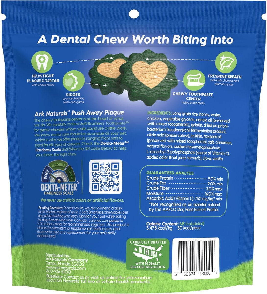 Ark Naturals Soft Brushless Toothpaste Small Dental Dog Treats， 12-oz bag