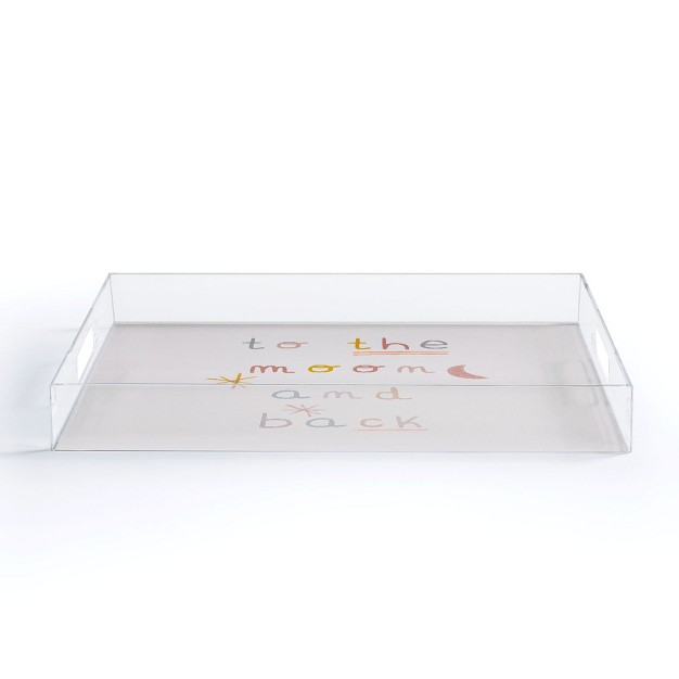 Hello Twiggs To The Moon And Back Acrylic Tray Deny Designs